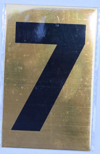 Apartment number sign 7 – (GOLD, ALUMINUM SIGNS 4X2.5)