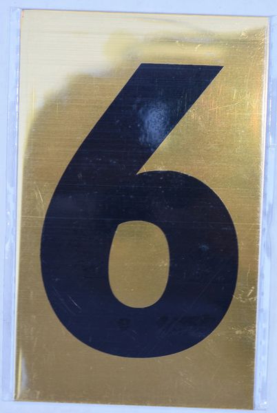 Apartment number sign 6 – (GOLD, ALUMINUM SIGNS 4X2.5)