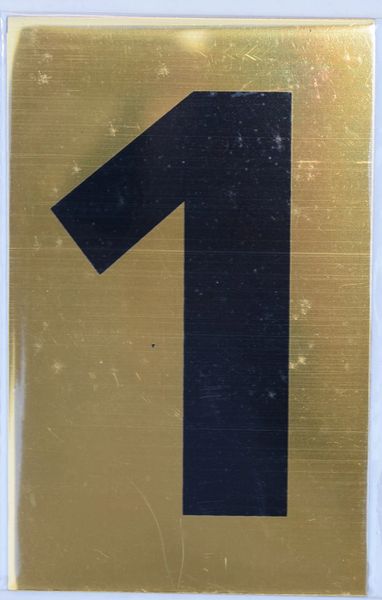 Apartment number sign 1 – (GOLD, ALUMINUM SIGNS 4X2.5)