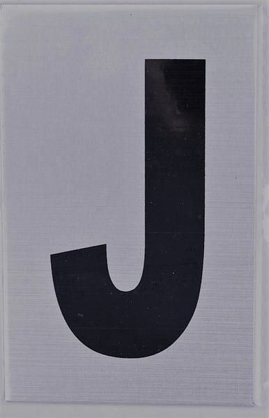 Apartment number sign J – (SILVER, ALUMINUM SIGNS 4X2.5)