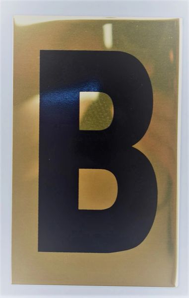 Apartment number sign B – (GOLD, ALUMINUM SIGNS 4X2.5)