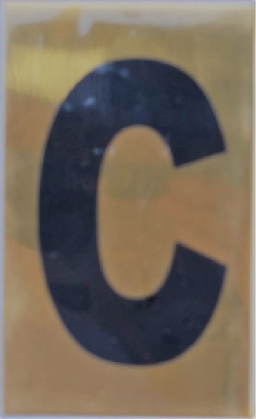 Apartment number sign C – (GOLD ALUMINUM SIGNS 4X2.5)