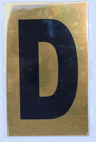 Apartment number sign D – (GOLD ALUMINUM SIGNS 4X2.5)