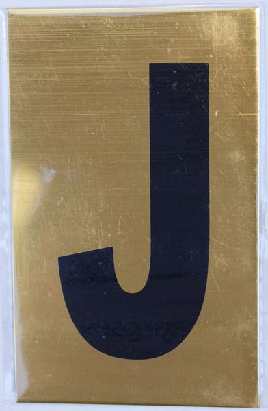 Apartment number sign J – (GOLD ALUMINUM SIGNS 4X2.5)