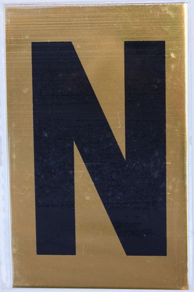 Apartment number sign N – (GOLD ALUMINUM SIGNS 4X2.5)