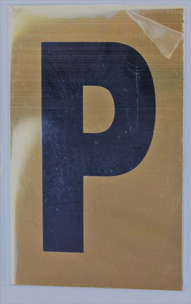 Apartment number sign P – (GOLD ALUMINUM SIGNS 4X2.5)