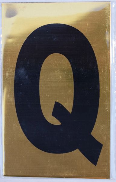 Apartment number sign Q – (GOLD ALUMINUM SIGNS 4X2.5)