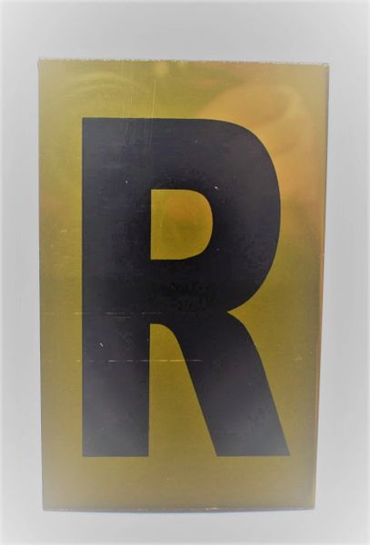 Apartment number sign R – (GOLD ALUMINUM SIGNS 4X2.5)