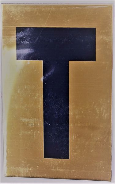 Apartment number sign T– (GOLD ALUMINUM ALUMINUM SIGNS 4X2.5)