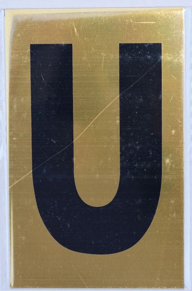 Apartment number sign U – (GOLD ALUMINUM ALUMINUM SIGNS 4X2.5)