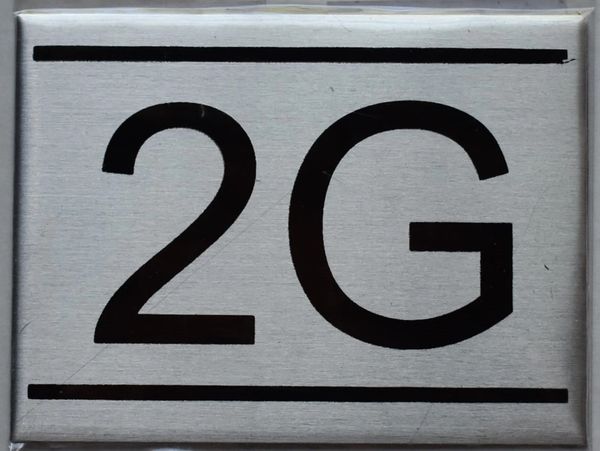 z- APARTMENT NUMBER SIGN - 2G -BRUSHED ALUMINUM (ALUMINUM SIGNS 2.25X3)