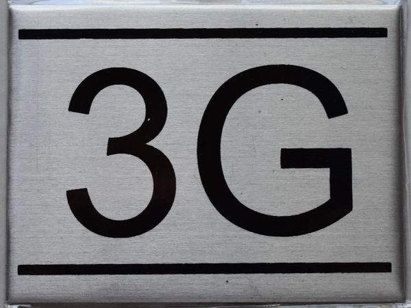 z- APARTMENT NUMBER SIGN - 3G -BRUSHED ALUMINUM (ALUMINUM SIGNS 2.25X3)