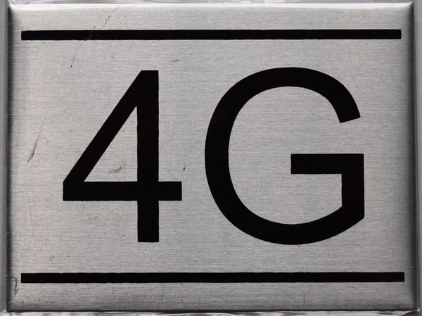 z- APARTMENT NUMBER SIGN - 4G -BRUSHED ALUMINUM (ALUMINUM SIGNS 2.25X3)