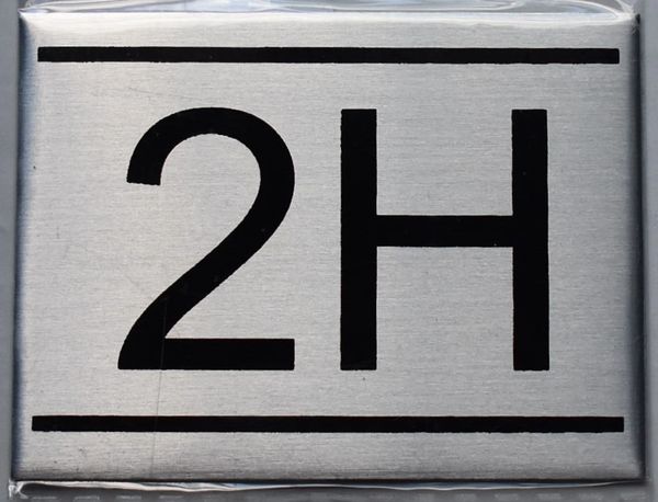 z- APARTMENT NUMBER SIGN - 2H -BRUSHED ALUMINUM (ALUMINUM SIGNS 2.25X3)