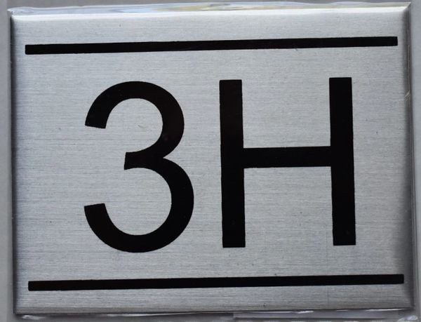 z- APARTMENT NUMBER SIGN - 3H -BRUSHED ALUMINUM (ALUMINUM SIGNS 2.25X3)