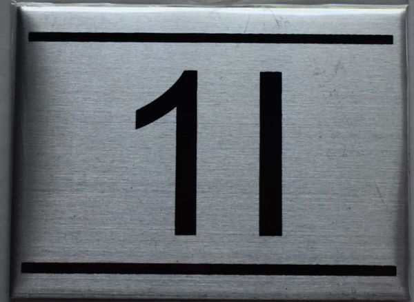 z- APARTMENT NUMBER SIGN - 1I -BRUSHED ALUMINUM (ALUMINUM SIGNS 2.25X3)