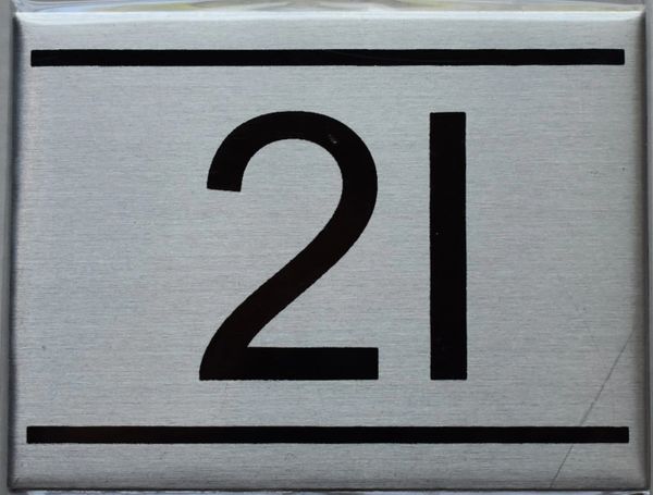 z- APARTMENT NUMBER SIGN - 2I -BRUSHED ALUMINUM (ALUMINUM SIGNS 2.25X3)