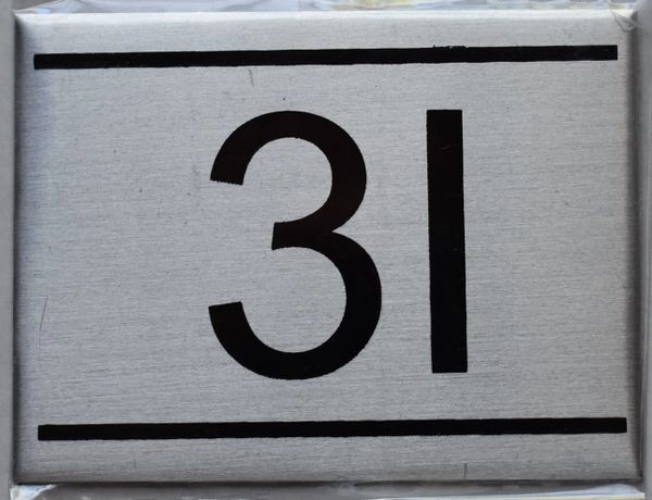 z- APARTMENT NUMBER SIGN - 3I -BRUSHED ALUMINUM (ALUMINUM SIGNS 2.25X3)