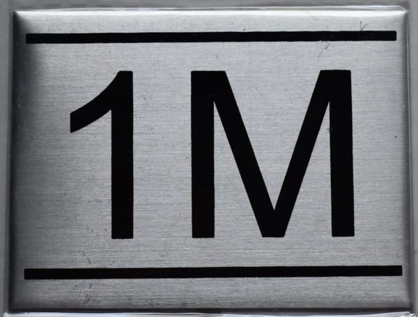 z- APARTMENT NUMBER SIGN - 1M -BRUSHED ALUMINUM (ALUMINUM SIGNS 2.25X3)