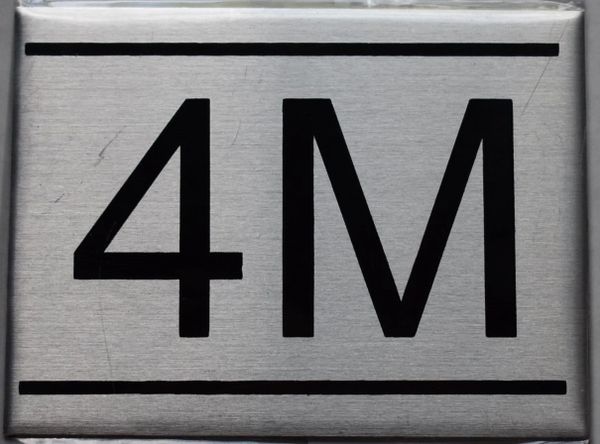 z- APARTMENT NUMBER SIGN - 4M -BRUSHED ALUMINUM (ALUMINUM SIGNS 2.25X3)