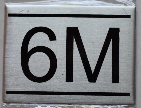 z- APARTMENT NUMBER SIGN - 6M -BRUSHED ALUMINUM (ALUMINUM SIGNS 2.25X3)