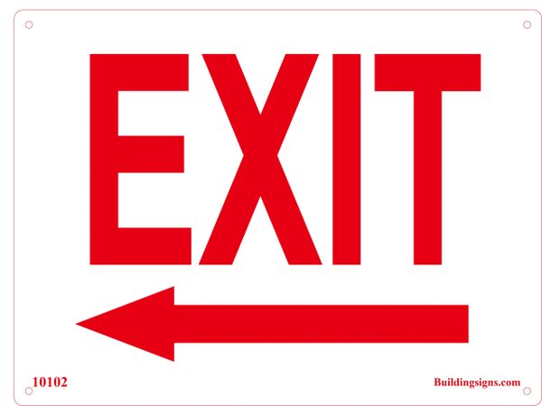 Exit Left Sign (Aluminum)