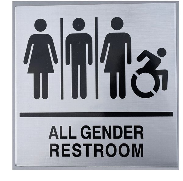 ALL GENDER RESTROOM SIGN (ALUMINUM SIGNS 9X9)