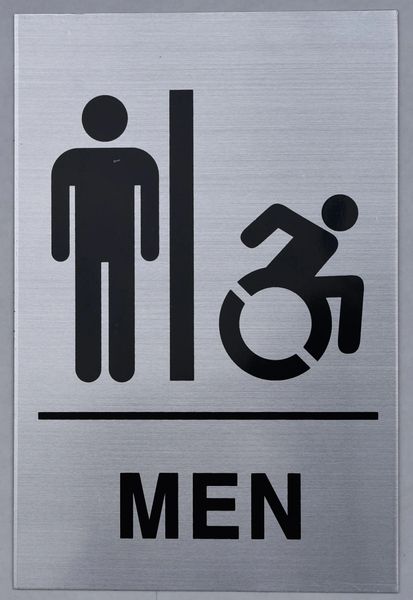 MEN ACCESSIBLE RESTROOM SIGN (ALUMINUM SIGNS 9X6)