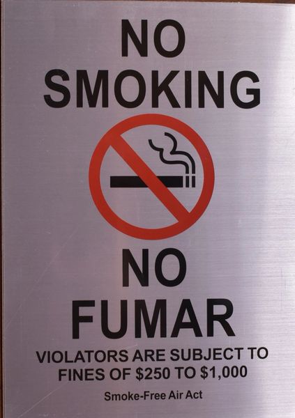 NO SMOKING NO FUMAR SIGN (ALUMINUM SIGNS 12x8.5)