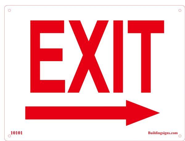 Exit Right Sign (Aluminum)