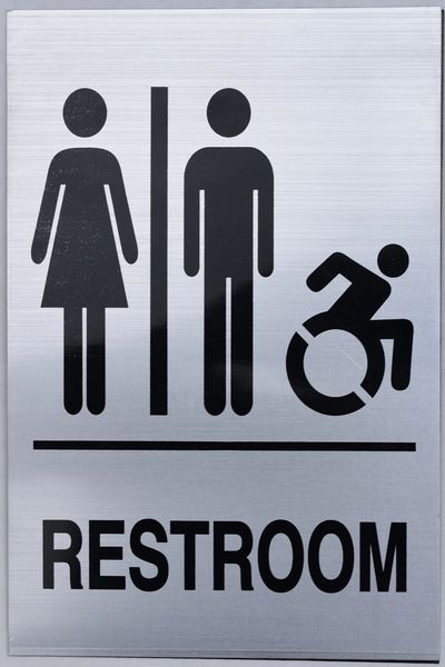 RESTROOM SIGN (ALUMINUM SIGNS 9X6)