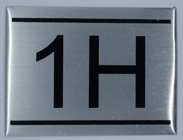 z- APARTMENT NUMBER SIGN - 1H -BRUSHED ALUMINUM (ALUMINUM SIGNS 2.25X3)