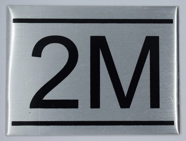 z- APARTMENT NUMBER SIGN - 2M -BRUSHED ALUMINUM (ALUMINUM SIGNS 2.25X3)