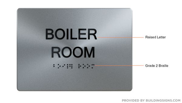 BOILER ROOM Sign - The sensation line- Tactile Touch Braille Sign