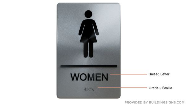 WOMEN Restroom SIGN - The sensation line- Tactile Touch Braille Sign