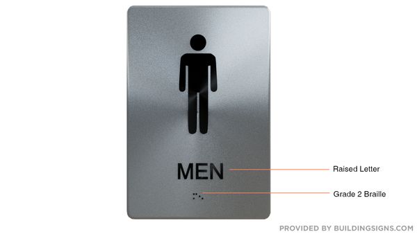 MEN RESTROOM SIGN - The sensation line- Tactile Touch Braille Sign