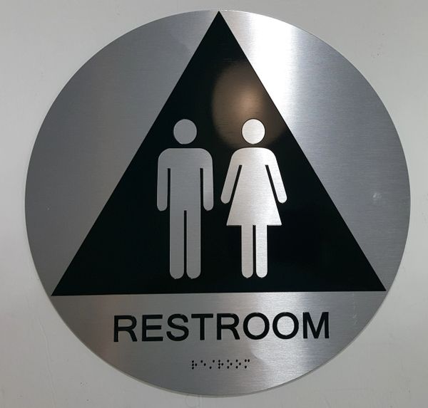 UNISEX RESTROOM SIGN -The sensation line- Tactile Touch Braille Sign