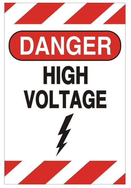 DANGER HIGH VOLTAGE SIGN (ALUMINUM SIGNS 6X4)