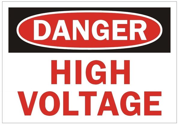 DANGER HIGH VOLTAGE SIGN (ALUMINUM SIGNS 3.5X5)