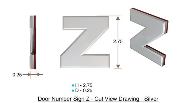 z- APARTMENT, DOOR AND MAILBOX LETTER Z SIGN - LETTER SIGN Z- BLACK (HIGH QUALITY PLASTIC DOOR SIGNS 0.25 THICK)