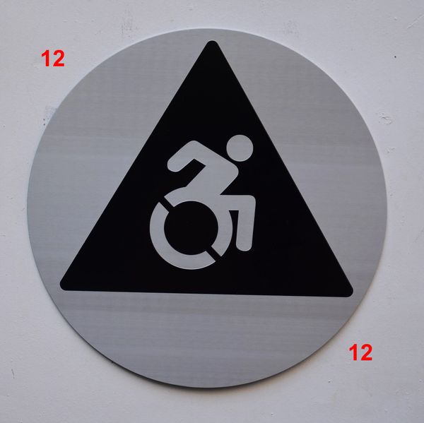 ACCESSIBLE SYMBOL SIGN (12 Inch DIAMETER) - SILVER