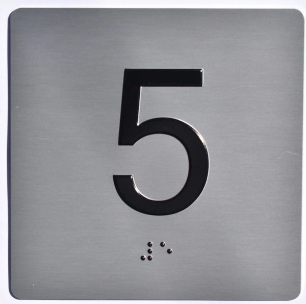 ELEVATOR JAMB- 5 - SILVER (ALUMINUM SIGNS 4X4)