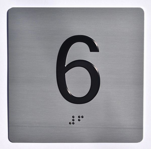 ELEVATOR JAMB- 6 - SILVER (ALUMINUM SIGNS 4X4)