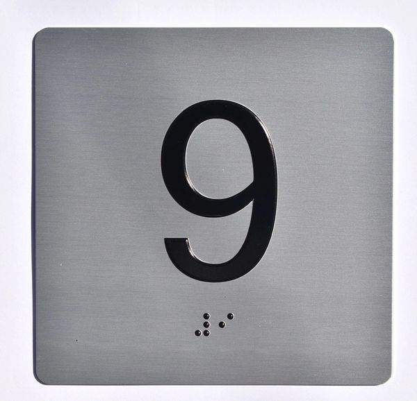 ELEVATOR JAMB- 9 - SILVER (ALUMINUM SIGNS 4X4)