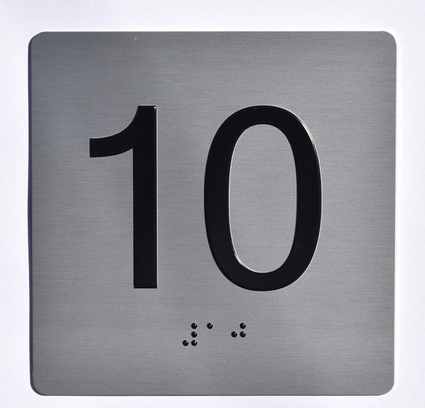 ELEVATOR JAMB- 10 - SILVER (ALUMINUM SIGNS 4X4)