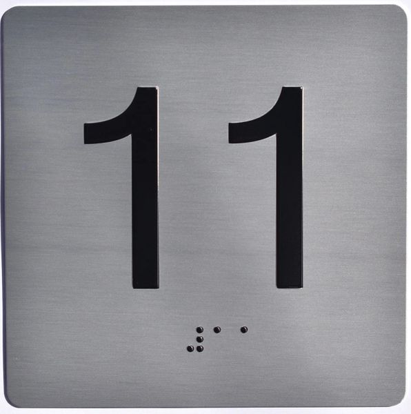 ELEVATOR JAMB- 11 - SILVER (ALUMINUM SIGNS 4X4)