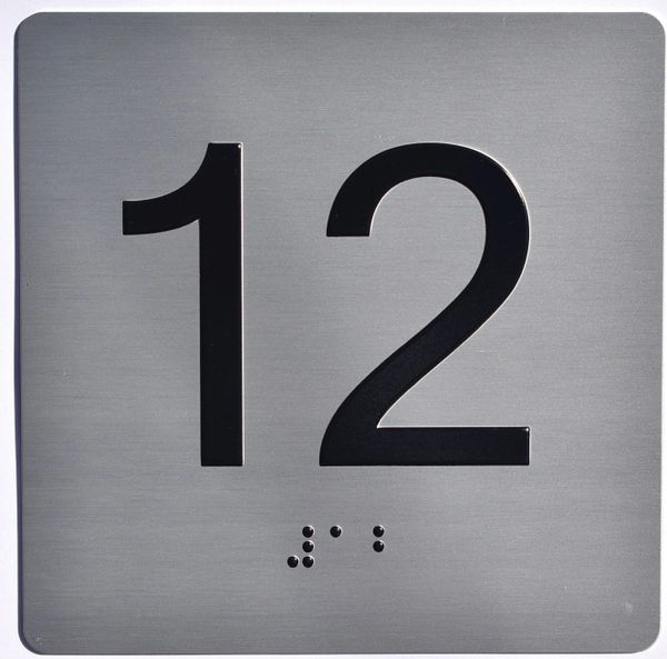 ELEVATOR JAMB- 12 - SILVER (ALUMINUM SIGNS 4X4)