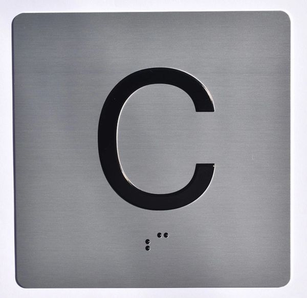 ELEVATOR JAMB- C - SILVER (ALUMINUM SIGNS 4X4)