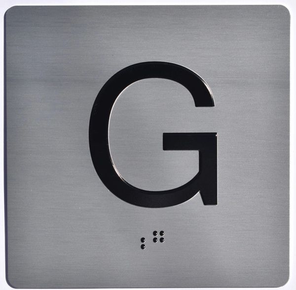 ELEVATOR JAMB- G - SILVER (ALUMINUM SIGNS 4X4)