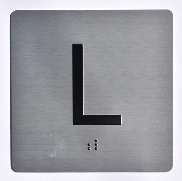 ELEVATOR JAMB- L - SILVER (ALUMINUM SIGNS 4X4)